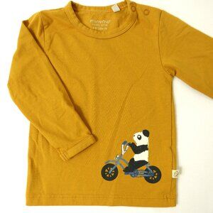 Minymo Kid's Organic Cotton Panda Bear Shirt, Size 9 Months
